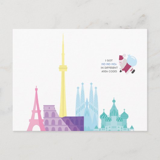 サンタプおもしろいンクリスマスホリデートラベルカード シーズンポストカード (正面)