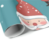 サンタプレゼントの木と雪のクリスマス ラッピングペーパー (ロールコーナー)