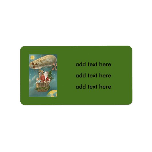 サンタプレゼントギフトクリスマスツリーバルーン ラベル (正面)