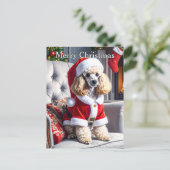 サンタプードルクリスマス ポストカード (スタンド正面)