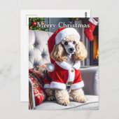 サンタプードルクリスマス ポストカード (正面/裏面)