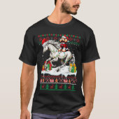 サンタプードル乗馬クリスマスセーター愛好家 Tシャツ (正面)