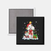 サンタプードル小妖精や小人猫クリスマスライトオーナーK マグネット (正面/裏面)