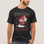 サンタプーピングダウンチムニーブリークリスマスズセータークリス Tシャツ (正面)