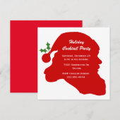 サンタヘッドホリデーパーティー招待状 招待状 (正面/裏面)