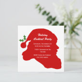 サンタヘッドホリデーパーティー招待状 招待状 (スタンド正面)