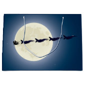 サンタヘリとF-16ジェット軍隊クリスマス ラージペーパーバッグ (正面)