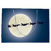 サンタヘリとF-16ジェット軍隊クリスマス ラージペーパーバッグ (裏面)