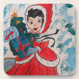 サンタヘルパクリスマスプラスチックコースター コースター