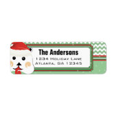 サンタベアーシェブロンジグザグクリスマス差出人住所 ラベル (正面)