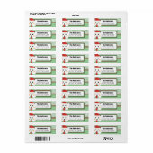 サンタベアーシェブロンジグザグクリスマス差出人住所 ラベル (フルシート)