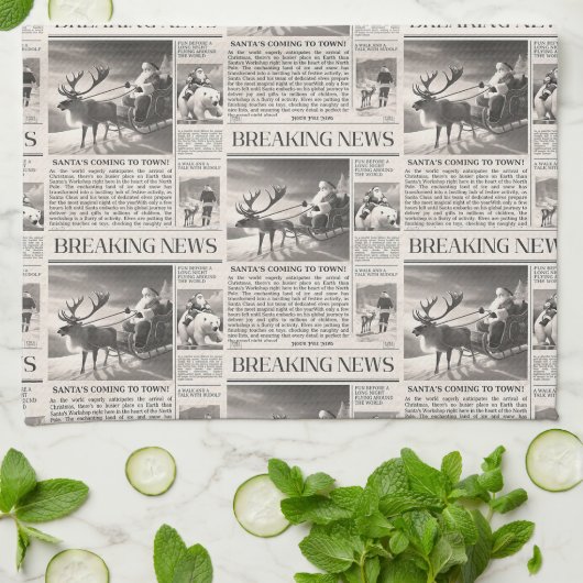 サンタベア速報クリスマスディアー キッチンタオル (折り畳み)