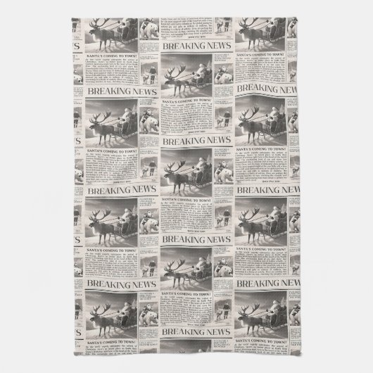 サンタベア速報クリスマスディアー キッチンタオル (縦)