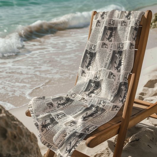 サンタベア速報クリスマスディアー ビーチタオル