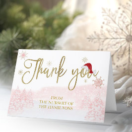 サンタベイビーガールクリスマスお礼 サンキューカード