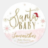 サンタベイビーガールクリスマス ラウンドシール (正面)