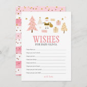 サンタベイビーガールシャワー　ベイビーへの願い ノートカード (正面/裏面)