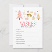 サンタベイビーガールシャワー　ベイビーへの願い ノートカード (正面)