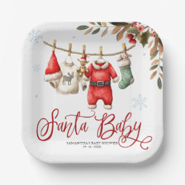 サンタベイビークリスマスウィンタベイビーシャワー ペーパープレート