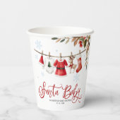 サンタベイビークリスマスウィンターガールベイビーシャワー 紙コップ (裏面)