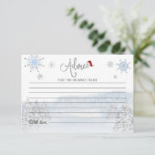 サンタベイビークリスマスシャワーのアドバイスカード 招待状 (スタンド正面)