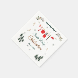 サンタベイビークリスマスベイビーシャワー スタンダードカクテルナプキン