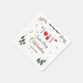 サンタベイビークリスマスベイビーシャワー スタンダードカクテルナプキン