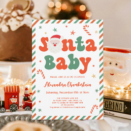 サンタベイビークリスマスベビーシャワー性別不明 招待状