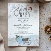 サンタベイビークリスマスベビーシャワー招待状