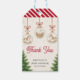 サンタベイビークリスマスボールのベビーシャワー ギフトタグ