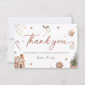 サンタベイビーシャワーの感謝カード 招待状 (正面)