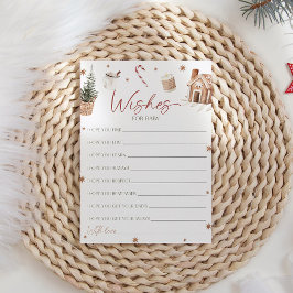 サンタベイビーシャワーの赤ちゃんへの願いカード 招待状