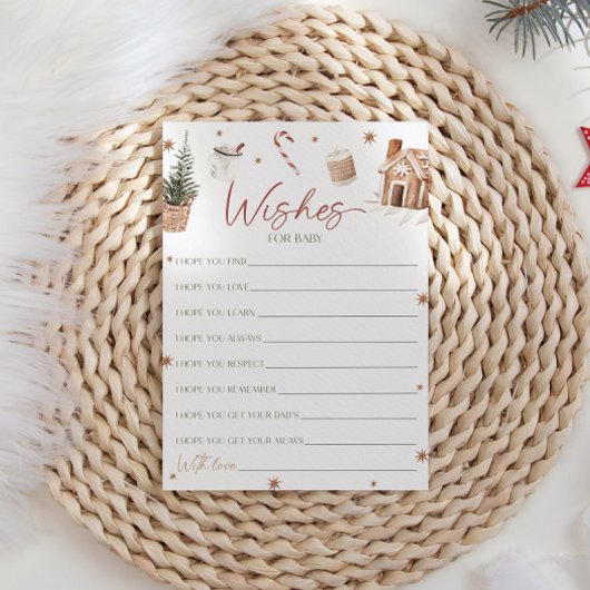 サンタベイビーシャワーの赤ちゃんへの願いカード 招待状