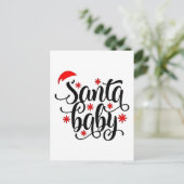 サンタベイビー妊娠発表クリスマスサンタ インビテーションポストカード (スタンド正面)