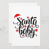 サンタベイビー妊娠発表クリスマスサンタ シーズンカード (正面/裏面)