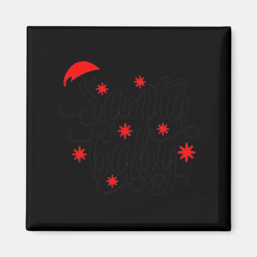 サンタベイビー妊娠発表クリスマスサンタ マグネット (正面)