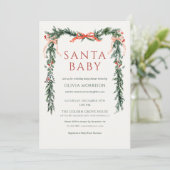 サンタベイビー オールインワン ボウ クリスマス ベイビー シャワー 招待状 (スタンド正面)