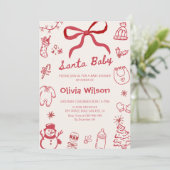 サンタベイビー クリスマスベイビー シャワーパーティー 招待状 (スタンド正面)