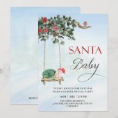 サンタベイビー クリスマス ウィンター 性別発表パーティー 招待状 (正面/裏面)
