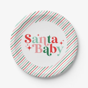 サンタベイビー クリスマス ベイビーシャワー ペーパープレート