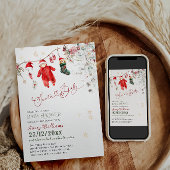 サンタベイビー クリスマス ベイビー シャワー ジェンダー ニュートラル 招待状