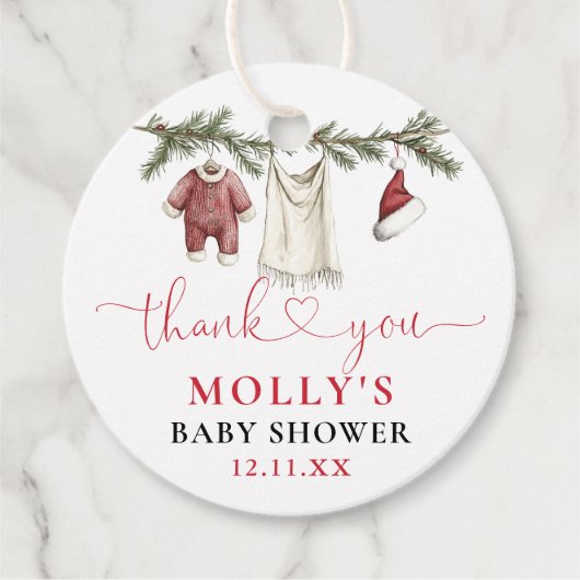 サンタベイビー クリスマス ベビーシャワー フェイバータグ (正面)