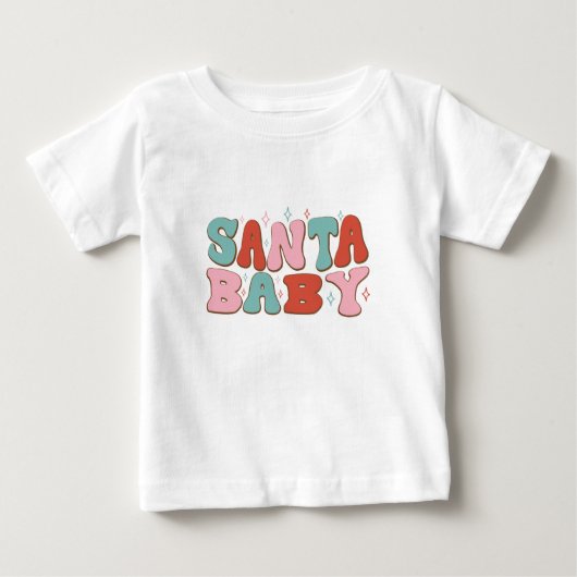 サンタベイビー - クリスマス ベビーTシャツ (正面)