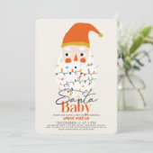 サンタベイビー クリスマス ホリデー ベイビー シャワー 招待状 (スタンド正面)