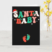 サンタベイビー クリスマス 妊娠発表 プレッグナ カード (黄色い花)