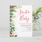 サンタベイビー パインベリー クリスマス ベビーシャワー 招待状 (スタンド正面)