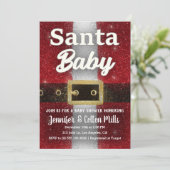 サンタベイビー - ベイビーシャワー グリッター グラム インビテーション (スタンド正面)