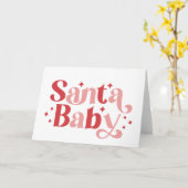 サンタベイビー - レトロクリスマスタイポグラフィ カード (黄色い花)