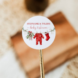 サンタベイビー 冬のクリスマス ベイビーシャワー ラウンドシール