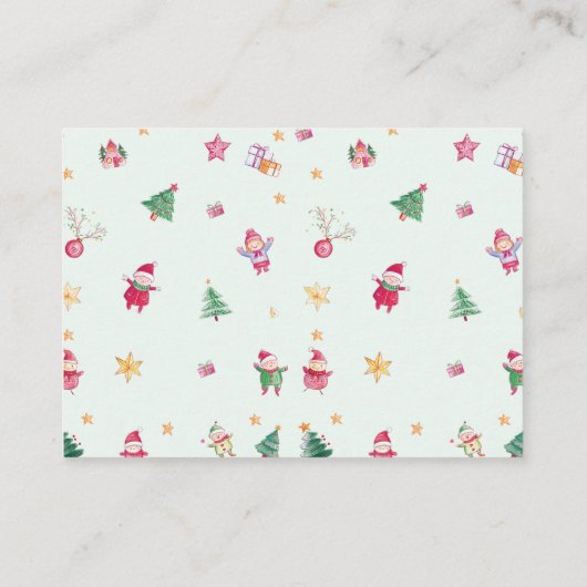 サンタベビーおむつラッフルベビーシャワー エンクロージャーカード (裏面)